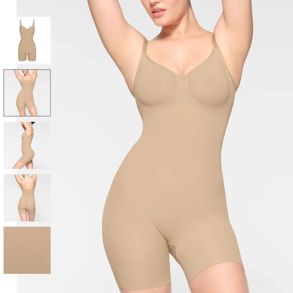 NEW SKIMS SEAMLESS SCULPT MID THIGH BODYSUIT shorts Size M